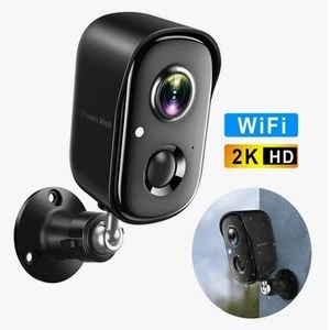 Camera sem fio Câmera de vigilância residencial, sem fio, com bateria, WiFi, visão noturna, sirene e alarme