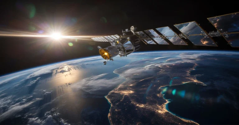 Fazendas solares energia limpa do espaço à Terra.